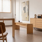 H Bench, Wood Dining Bench in Oak Veneer with Panel Legs, Backless Bench for End of Bed or Entryway, 4 Lengths