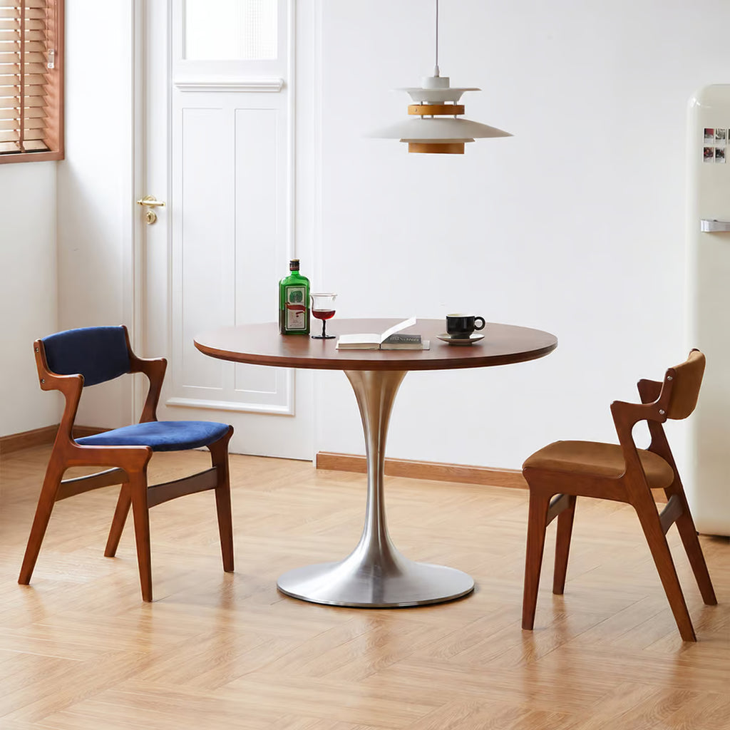 Danish Style Z Chair, Upholstered Dining Chair with Arms in Beech Wood and Chenille