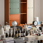 Sliding Door Cabinet, Mid Century Solid Wood Display Cabinet with Adjustable Shelves