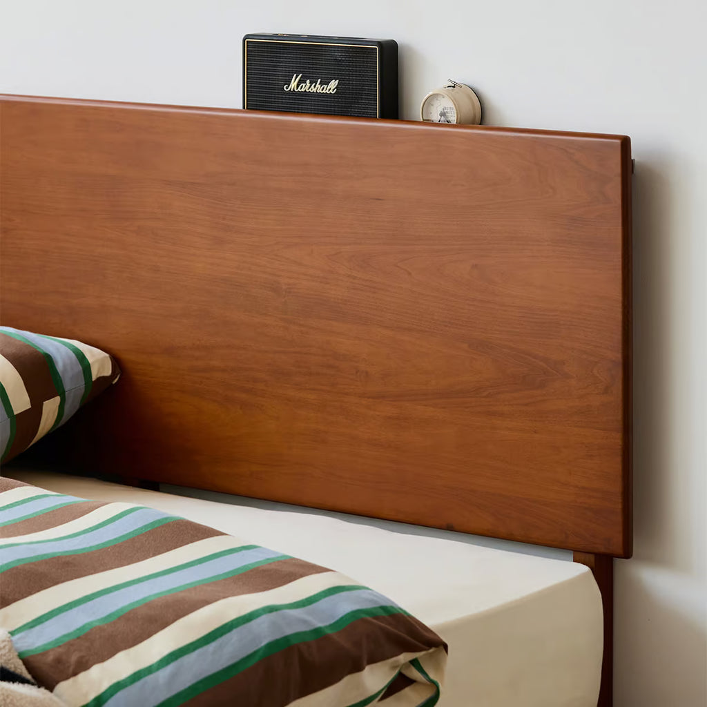 Solid Wood Lift Up Storage Bed Frame with Headboard, Platform Bed with Storage