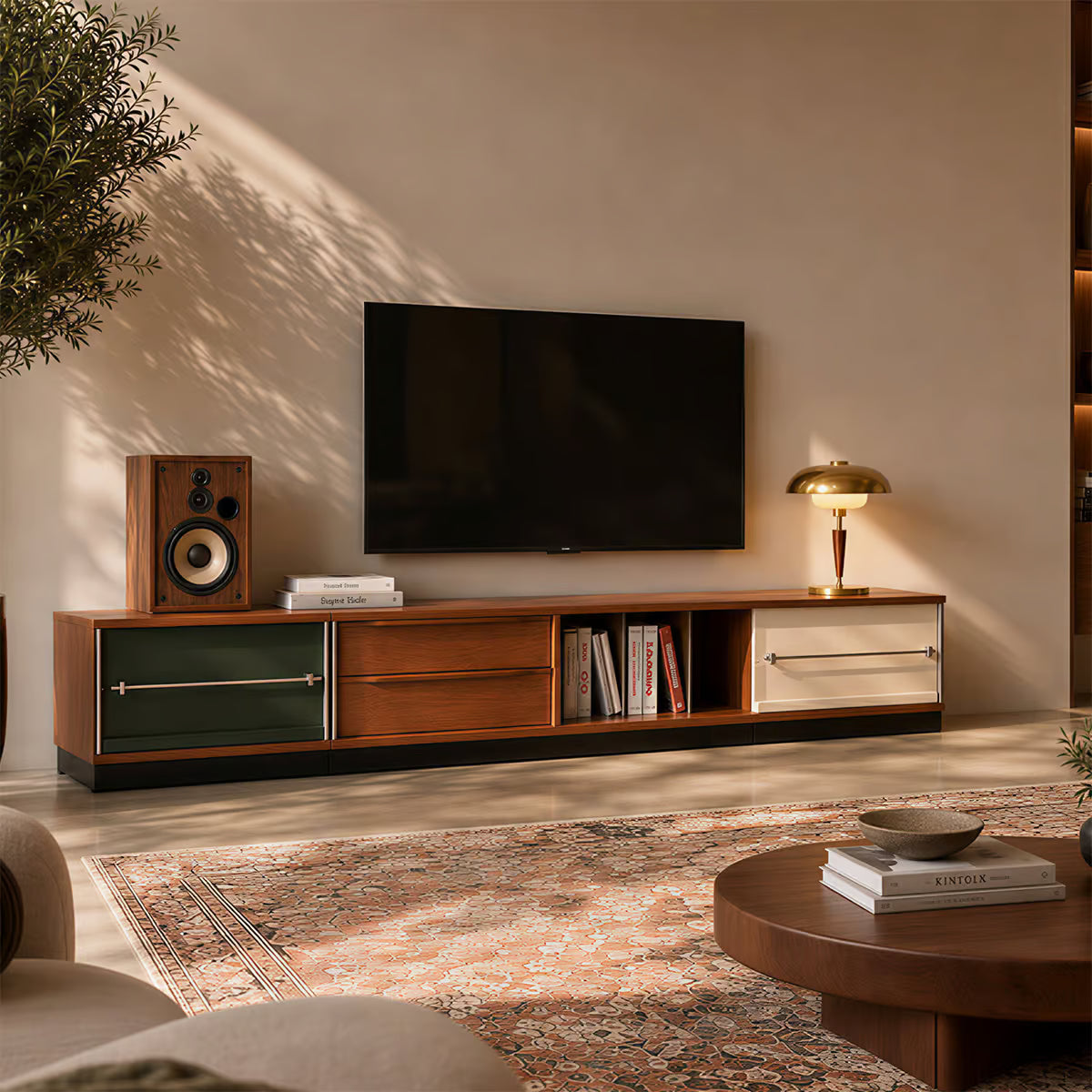 Extendable TV console for large TVs