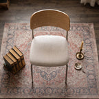 Airi Modern Dining Chair, White Oak Veneer Back with Stainless Steel Legs, Armless and Stackable