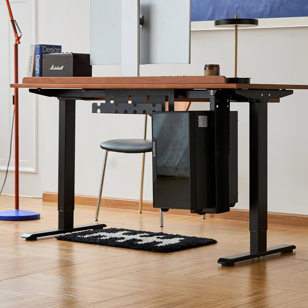 Solid Wood Electric Standing Desk with Drawers, Dual Motor Height Adjustable Desk for Home Office