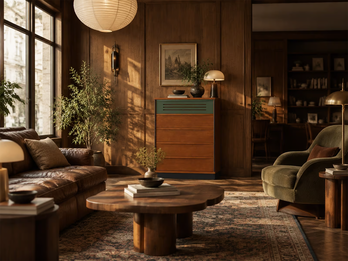 Solid wood tallboy storage cabinet
