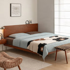 Solid Wood Bed Frame with Adjustable Headboard and Metal Legs, Walnut or Vintage Brown