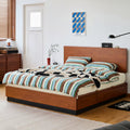 Solid Wood Lift Up Storage Bed Frame with Headboard, Platform Bed with Storage