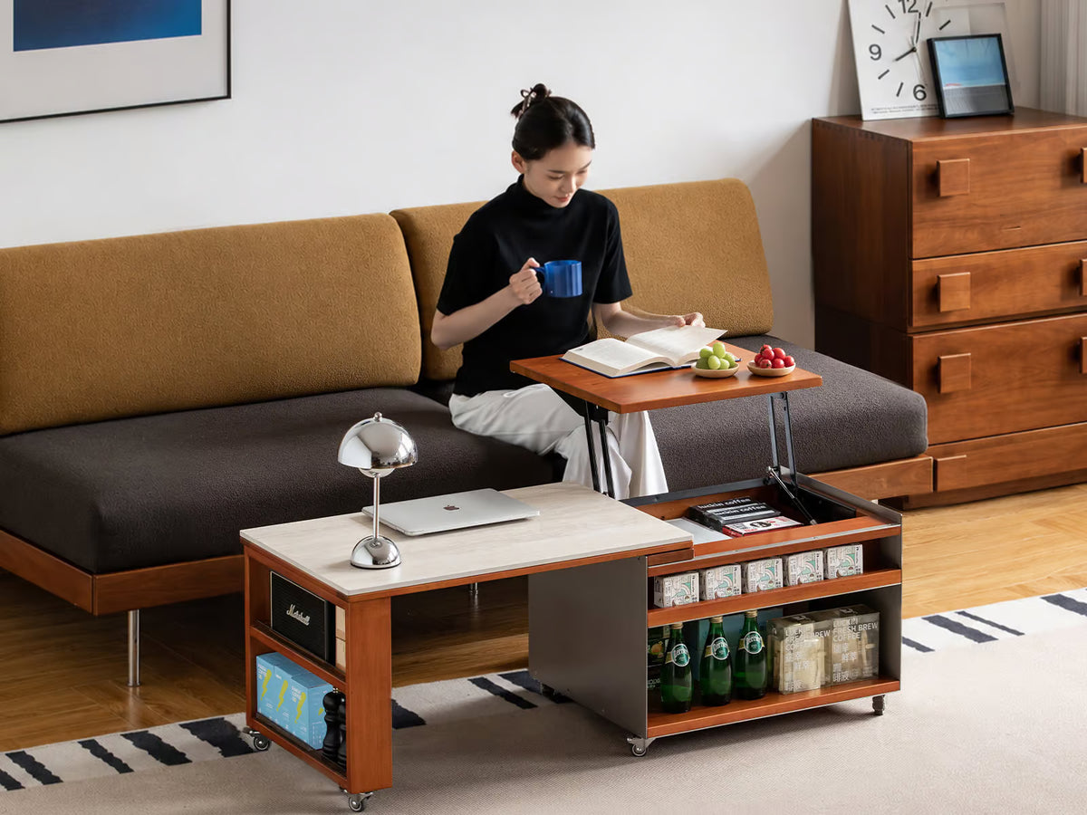 A top that lifts to meet you where you are sitting